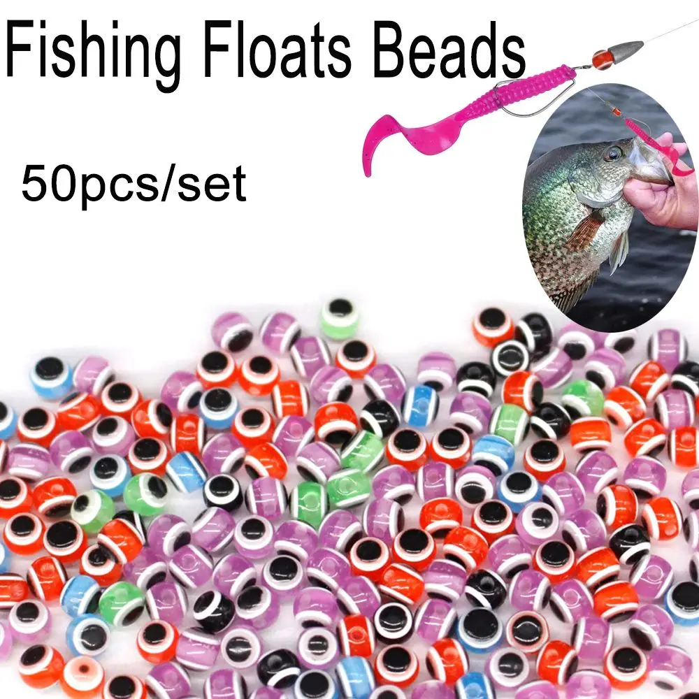

50Pcs Round Acrylic Simulation Fisheye Fishing Floats Beads Sink Balls For Fishing Rigs Lure Tackle Buoy Accessories