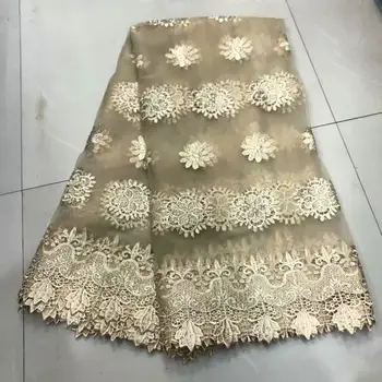 

Royal gold african lace fabric 2019 high quality lace french mesh fabric stones nigerian swiss lace fabrics for dress