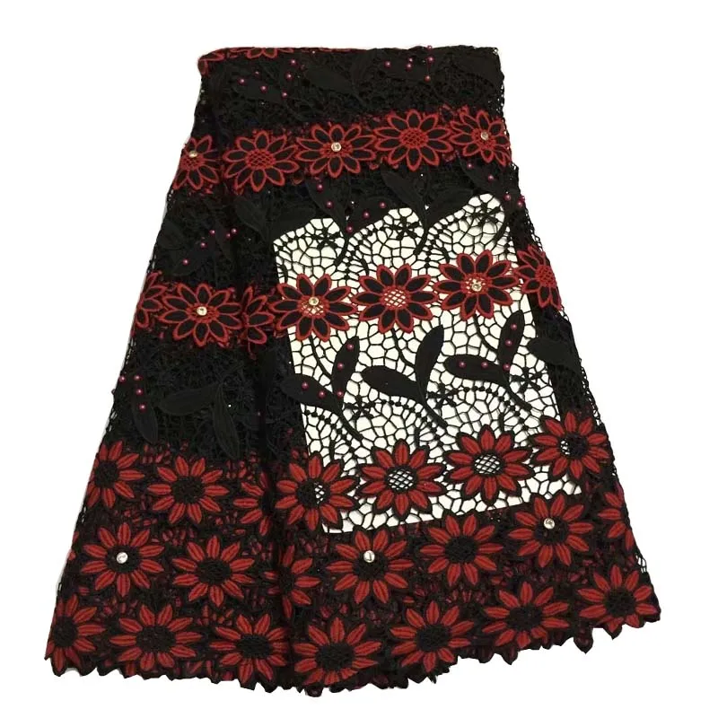 Дешевые цены африканский гипюр шнур кружевной ткани по 5 ярдов французских женщин свадебное платье Шитье