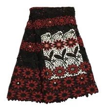 Дешевые цены африканский гипюр шнур кружевной ткани по 5 ярдов французских женщин свадебное платье Шитье