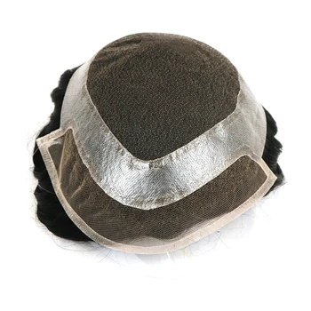 

Lace Front With Skin Pu Hollywood Men Toupee Hair System Hairpieces Replacement Men Toupee