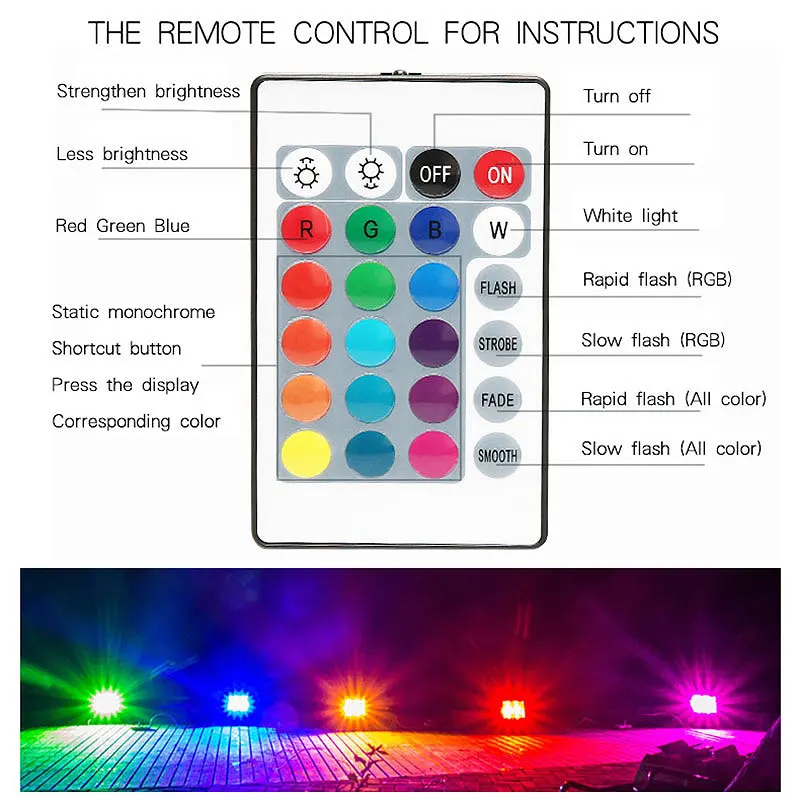 Светодиодный прожектор светильник RGB 30W 50W 100W 220V дистанционное управление