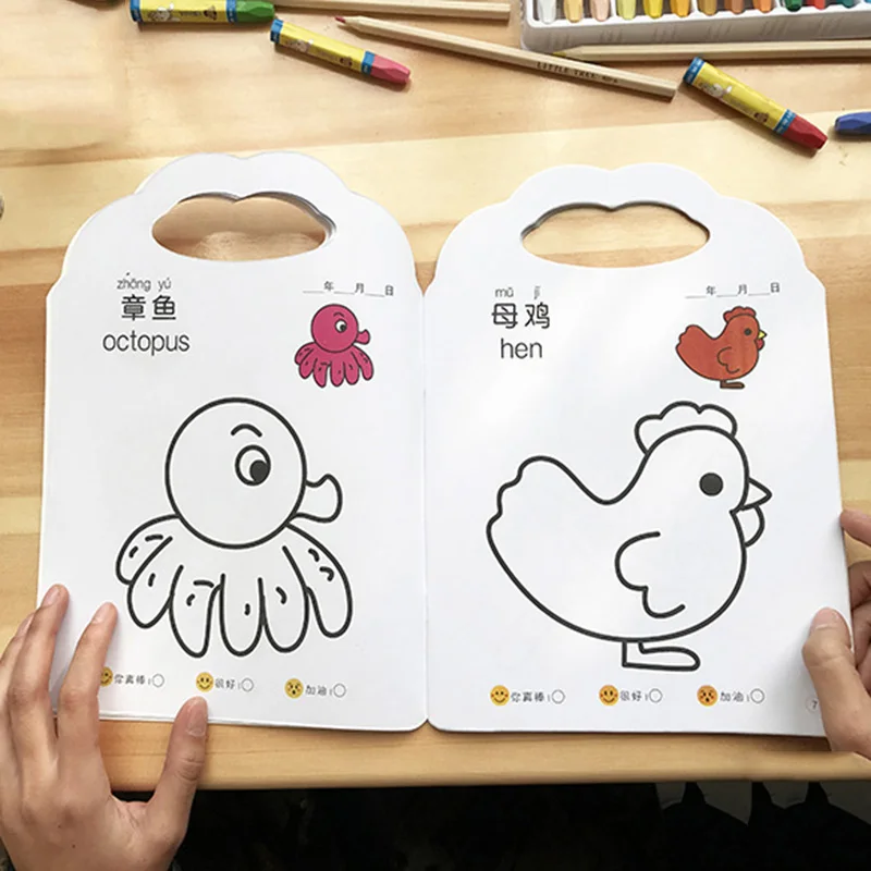 8set 2-6 Kids Painting Cute Animal/traffic/fruit/vegetable/food Children's  Drawing Book Coloring Book Easy To Learn Drawing Book - Drawing Toys -  AliExpress