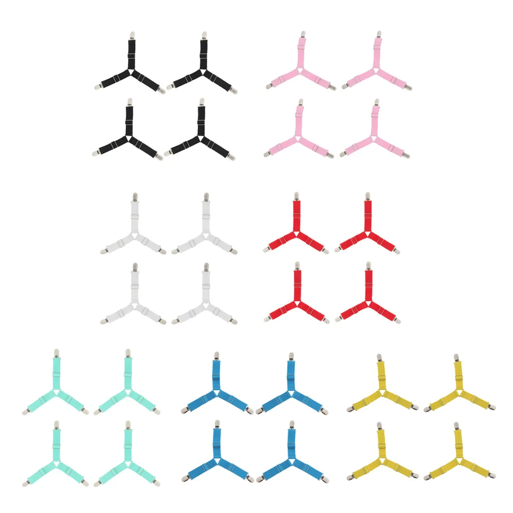 

4pcs/set Triangle Bed Mattress Sheet Clips Grippers Straps Suspender Fasteners Holder