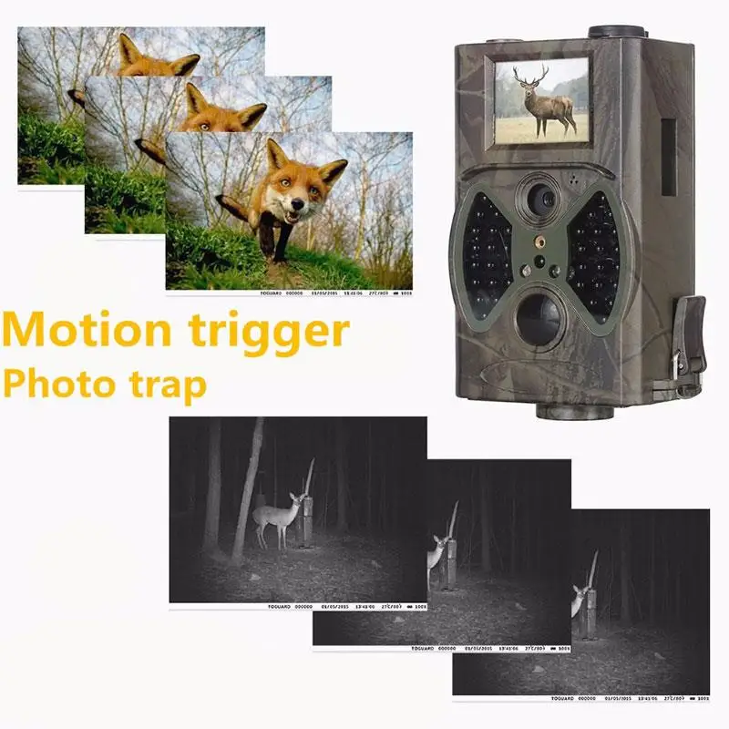 

Portable Surveillance Camera Animal Huting Camera IR Hunting Camera Camping Night Vision Take Photo 1080p HD 5MP Trail Camera