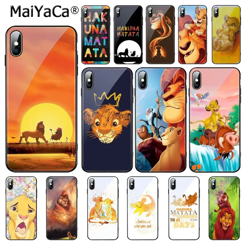 

MaiYaCa The Lion King Tempered Glass Phone Case For iphone 11 Pro 11 Pro XR XS MAX 8 X 7 6S 6 Plus
