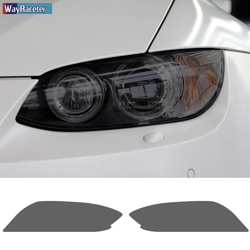 2 Pcs M Leistung Auto Scheinwerfer Schutz Film Front Licht Transparent  Geraucht Schwarz TPU Aufkleber Für BMW M3 E90 E92 e93 F80