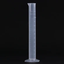 1 шт. химический измерительный инструмент прозрачный белый пластиковый измерительный цилиндр жидкости для лабораторного набора 100 мл