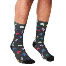 

2021 Funny Socks Men harajuku Video game controller background Gadgets seamless pattern Printed Happy hip hop Men Socks
