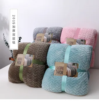 

Luxury Soft Sherpa Coral Fleece Blanket For Bed Solid Mink Warm Throw Reversible Kids Adult Color Blankets Faux Fur