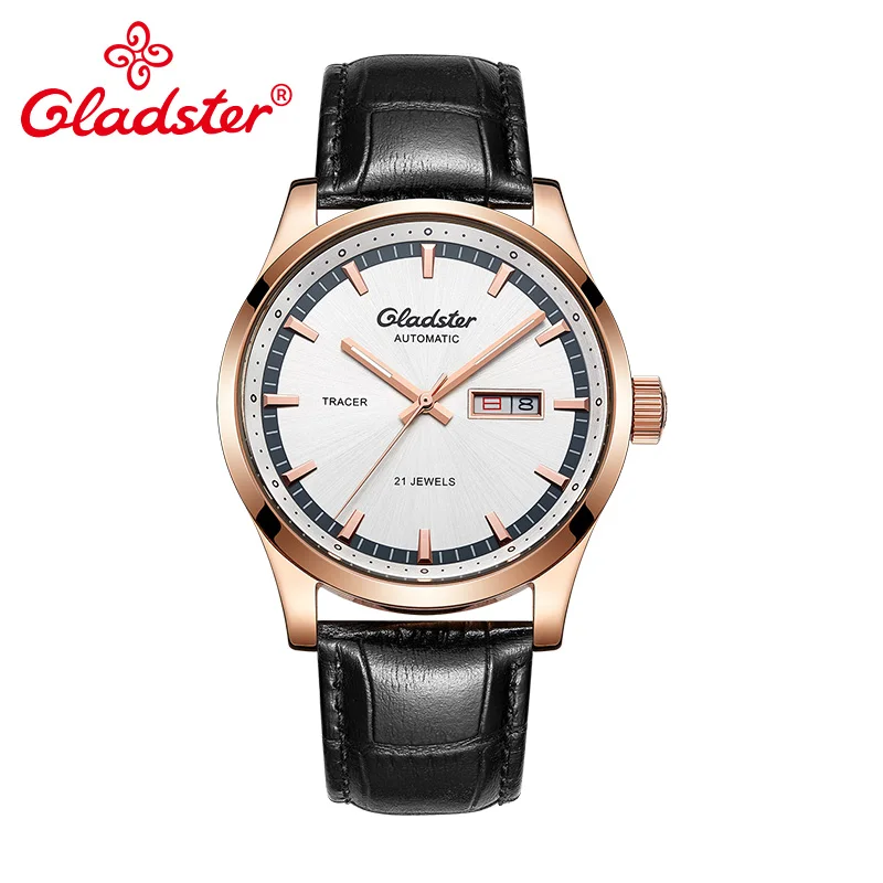Gladster Роскошные Miyota модные механические мужские часы с автоматическим заводом, деловые часы с датой и часами, светящиеся кожаные мужские наручные часы