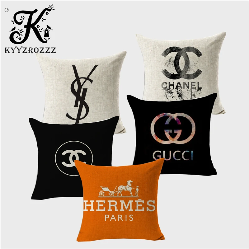 

Luxury Decorative Cushion Set Indoor Home Sofa Car Linen Text Printing Pattern Sofa Chair Hug Pillowcase Almofada45*45CM