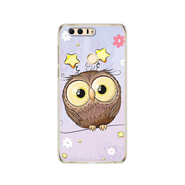 phone case for huawei honor 8 soft tpu silicon back cover 360 full protective printing clear coque