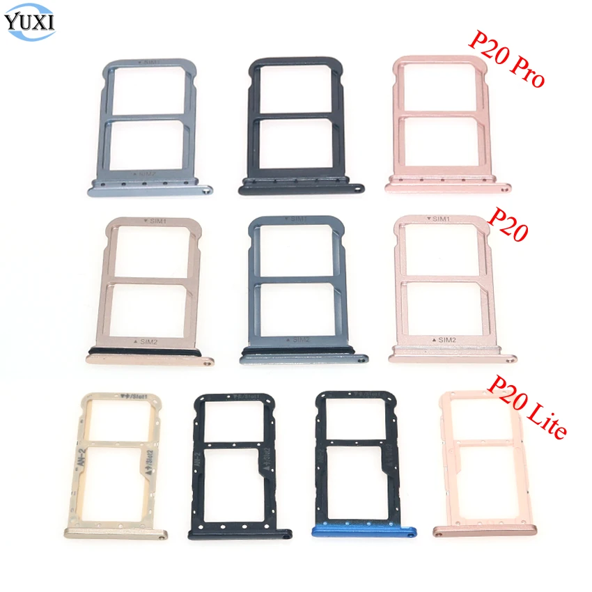 YuXi-piezas de recambio de bandeja para tarjeta SIM para Huawei P20 Lite Nova 3E P20 Pro, adaptador de soporte de bandeja con ranura para tarjeta SIM, nuevo