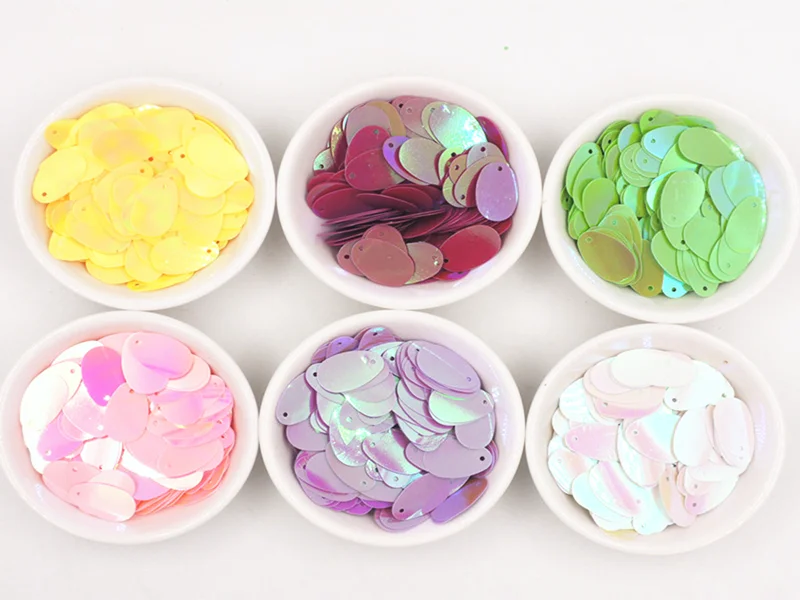 Oval Egg Shape Flat Sequins 100Pcs 12*20mm PVC Paillettes Dance Clothing Sewing Craft Women DIY Garment Lentejuelas Accessories sequins for crafts sequin embroidery accessories sequin sewing accessories sequins accessories