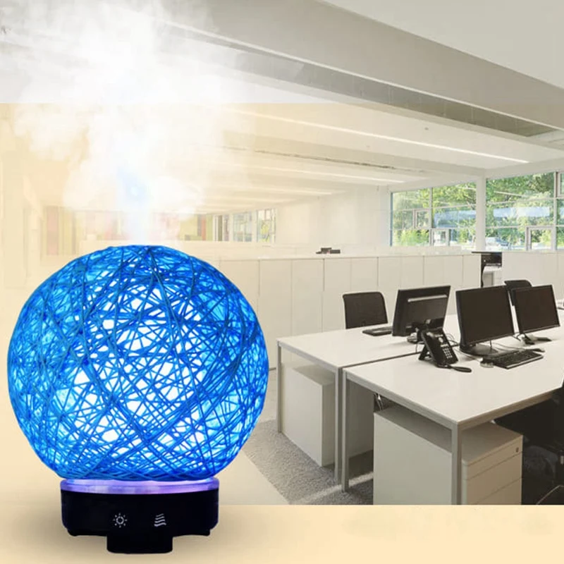

ABRA-Creative Handmade Rattan Ball Ultrasonic Aromatherapy Machine Air Humidifier with LED Night Light Timing Spray Function EU