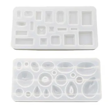 

DIY Crystal Epoxy Pendant Mold Mirror Handmade Resin Molds Gypsum Making Necklace Accessories Tools Dried Flower Resin Decorati