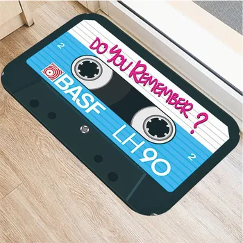 

Retro Style Music Tape Mat Entrance Indoor Doormat Non-slip Flan nel Kitchen Rug Bathroom Mat Home Decorative Floormat Carpet
