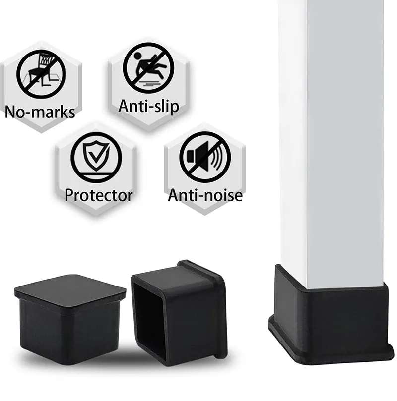 Furniture Leg Pads Chair Leg Caps Chair Leg Protector Furniture Foot Pads Rubber Furniture Feet Pads Furniture Leg Caps Furniture Foot Protector Furniture Feet Square Chair Leg Caps Non-Slip Rubber Leg Tips Floor Protectors Furniture Table Covers Multi-size 8Pcs