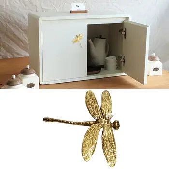 

Pure Copper Dragonfly Handles Gold Drawer Cabinet Door Cupboard Pulls Knobs F1FC