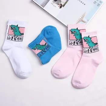 

Japanese Harajuku Women Cute Cartoon Animal Dog Dinosaur Cat Cotton Socks Lovely Men Funny Novelty Creative Unisex Socks
