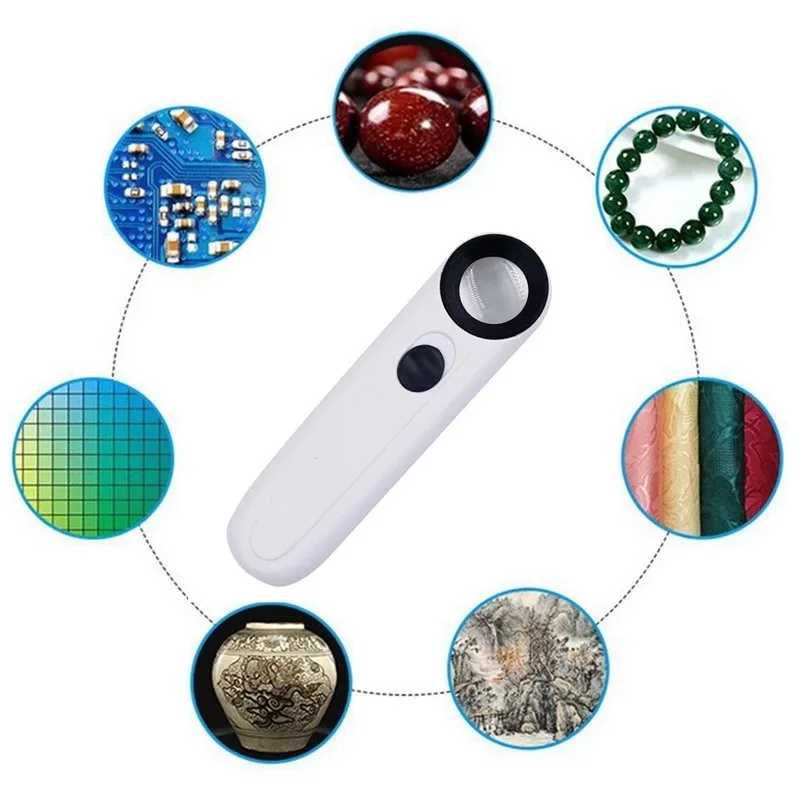 Handheld 40x Magnifier with LED Lights - Acrylic Lens Glass Loupe Loop Description Image.This Product Can Be Found With The Tag Names Cheap Device Cleaners, Computer Office, Device Cleaners, High Quality Computer Office