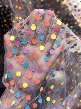 

DiuDiu-9.4207 embroidered Mesh Tulle fabric Factory price sequins Nigerian lace fabrics