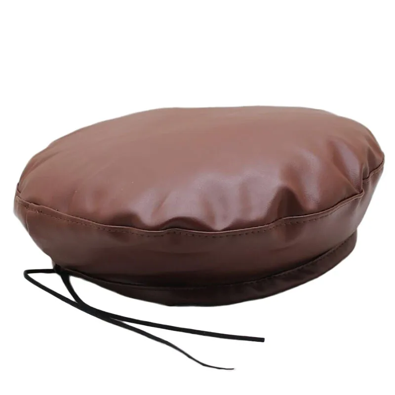 

2020 New Year Women Hat PU Leather Artist Beret Cap Fashion Beret For Women Girls Soft Fashion Painter Berets chapeau femme