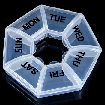 

PP Home Round Travel 7 Day Weekly Portable Storage Multipurpose Practical Pill Box