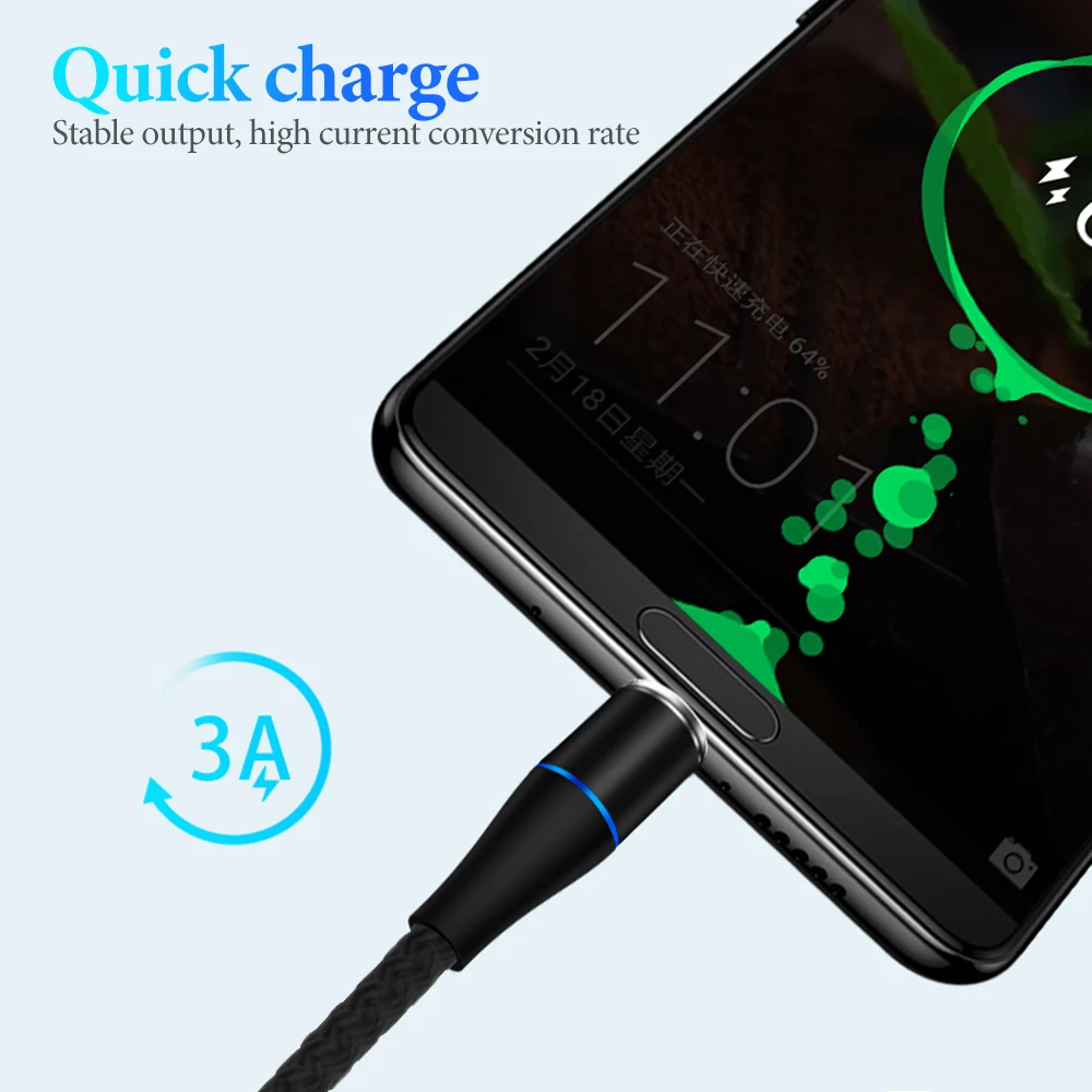 Магнитный usb-кабель для быстрой зарядки USB type C кабель магнитное зарядное устройство Micro usb кабель для телефона USB шнур поддержка передачи данных