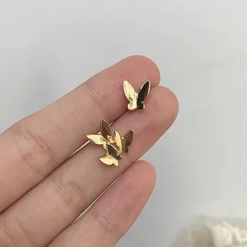 

2020 Cute Tiny Gold Color Butterfly Stud Earrings Gift for Women Girls Fashion S925 Silver Pin Simple Korean Jewelry Brincos
