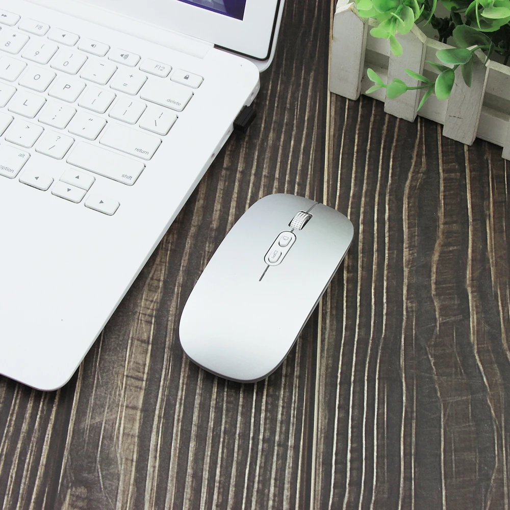 CHUYI Wireless Slim Rechargeable Mouse Portable Silent Optical 2.4G Ultra-thin Mause 1600 DPI Computer Office Mice For Laptop