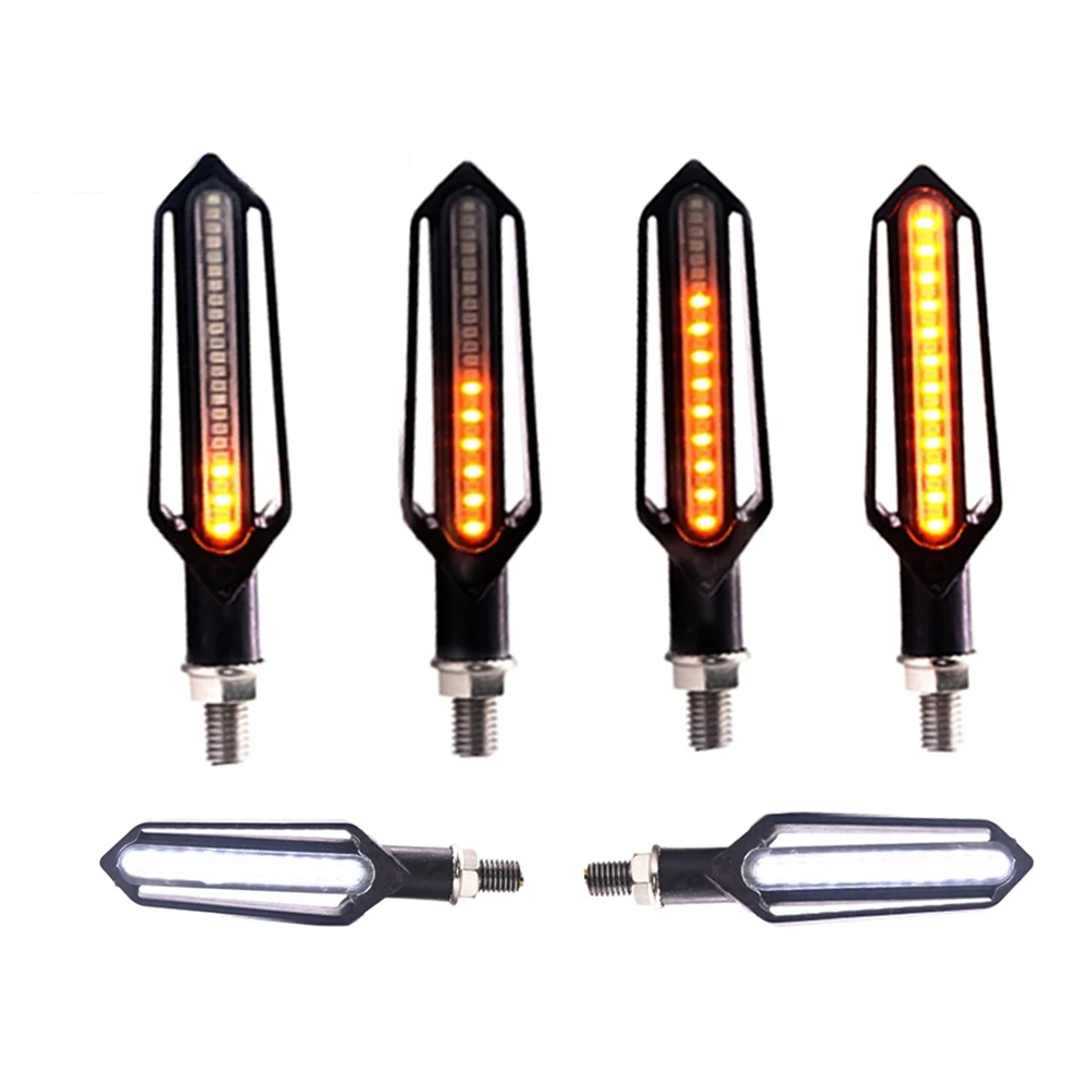 

4Pcs DC12V Motorcycle Turn Signal Flowing Water 24 Led Blinker Flashing Flash Lights Motorbike DRL Indicator Light Brake Lamp