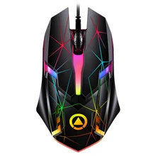 Ajuste prendido colorido do rato do jogo do escritório 1200dpi da relação de usb do brilho 3 botões rato ótico de 1.28m para o portátil de desktops