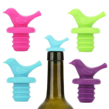 

1Pc Bird Shape Silicone Wine Bottle Stopper Colorful Red Wine Cocktail Kitchen Gadgets Bar Tools Dining Barware Dropshipping
