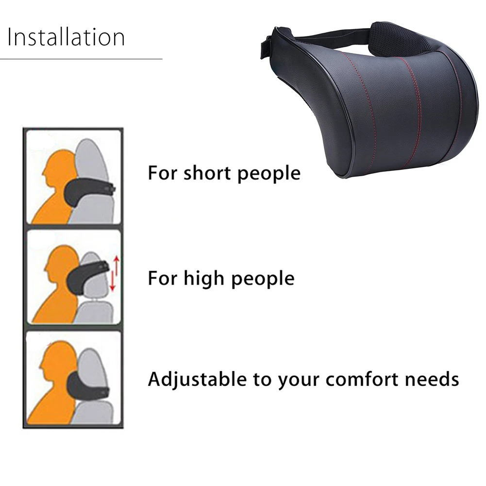 

Sleep PU Car Accessories Rest Neck Pillow Elastic Easy Install Memory Foam Fatigue Reduce Driving Soft Cushion Lightweight