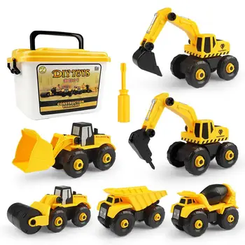 

6Pcs DIY Disassembly Mini Excavator Construction Car Education Kids Toy Gift Stimulates children's brain development