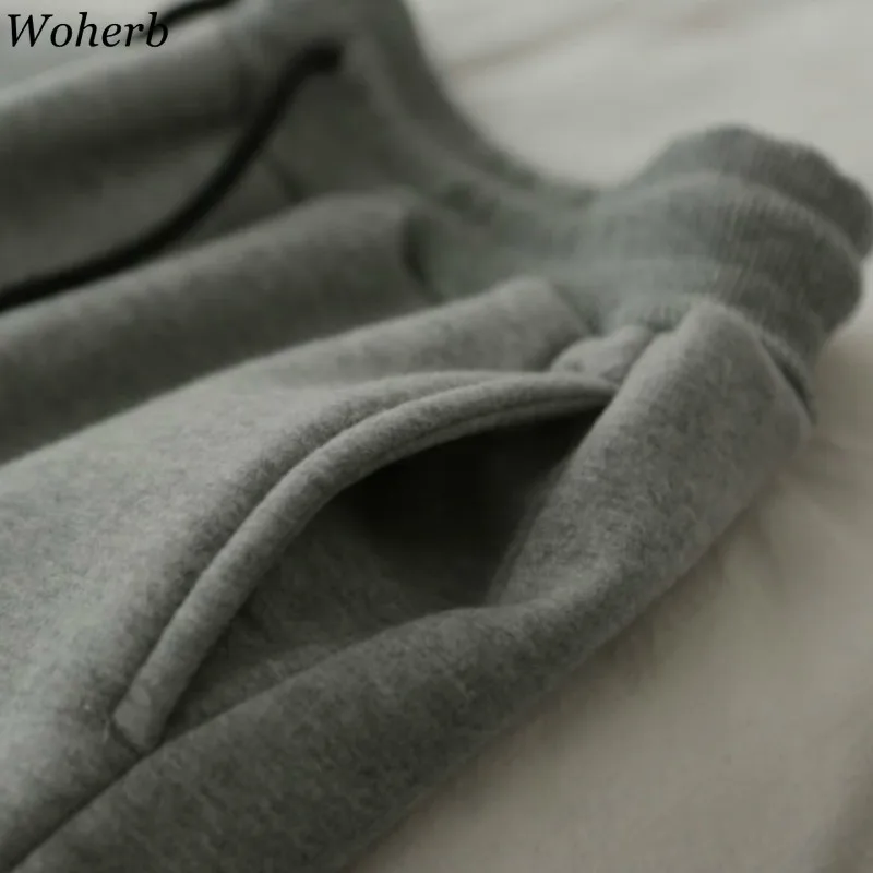 Woherb/корейский стиль, женские штаны-шаровары с вышивкой, повседневные свободные плотные спортивные штаны, осенне-зимние брюки, женские модные новые 91382