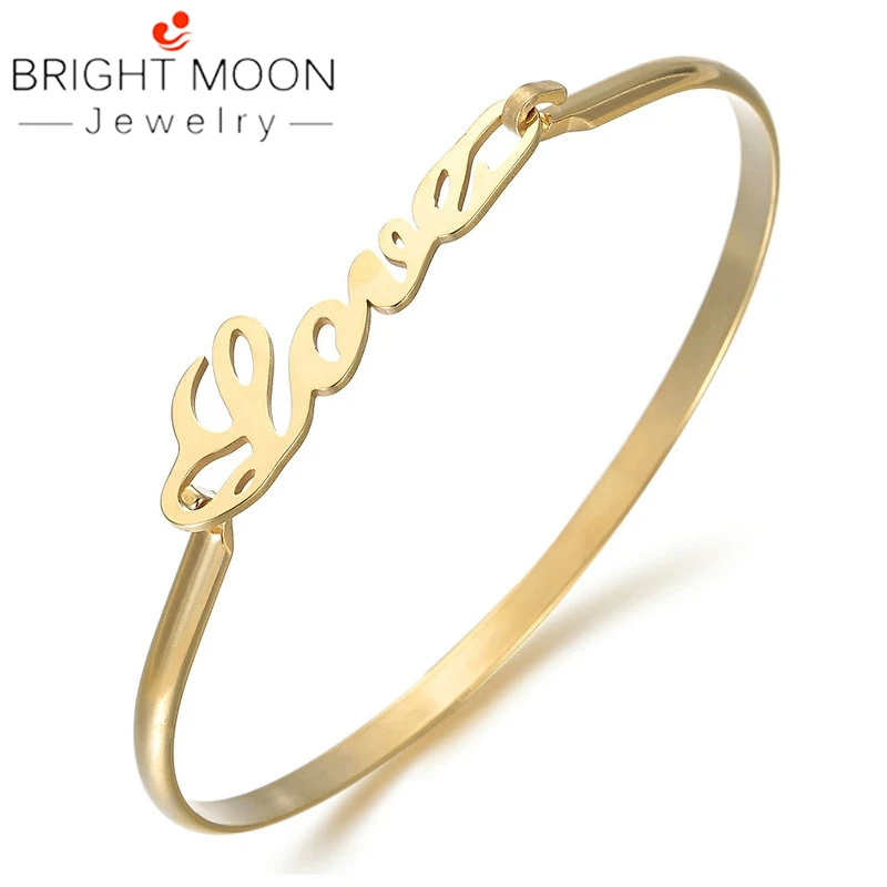 Bangle bracelet 2 Простые браслеты из нержавеющей стали Бесконечная любовь браслет вечная любовь кулон браслет счастливые браслеты дружбы - Окраска металла: Bangle bracelet 2