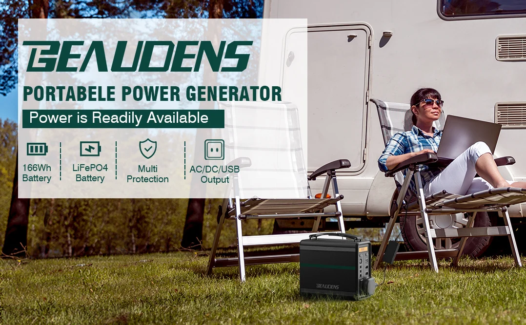 Beaudens B-1502 166Wh портативная солнечная электростанция перезаряжаемый генератор с AC DC USB быстрая зарядка для аварийных походных автомобилей