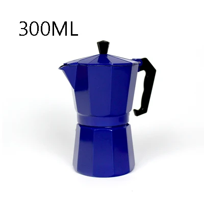 CUKYI, 6 чашек, 300 мл, неэлектрический чайник для кофе, алюминиевая плита, кофеварка с высококачественным металлическим фильтром - Цвет: blue 300ml