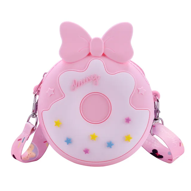 Disney Mickey Mouse Children Bag Cartoon Silicone Minnie Donald Duck Doughnut Wallet Baby Crossbody Bag Toys For Kids Girl Gift 5