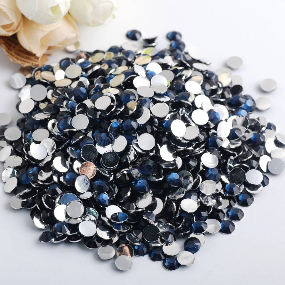 Ink 2.0/3.0/4.0/5.0/6.0mm Flat Back Resin Non Hotfix Rhinestones 10000pcs-Wholesale, For Clothes Nails 3D Art Decoration - Цвет: Ink