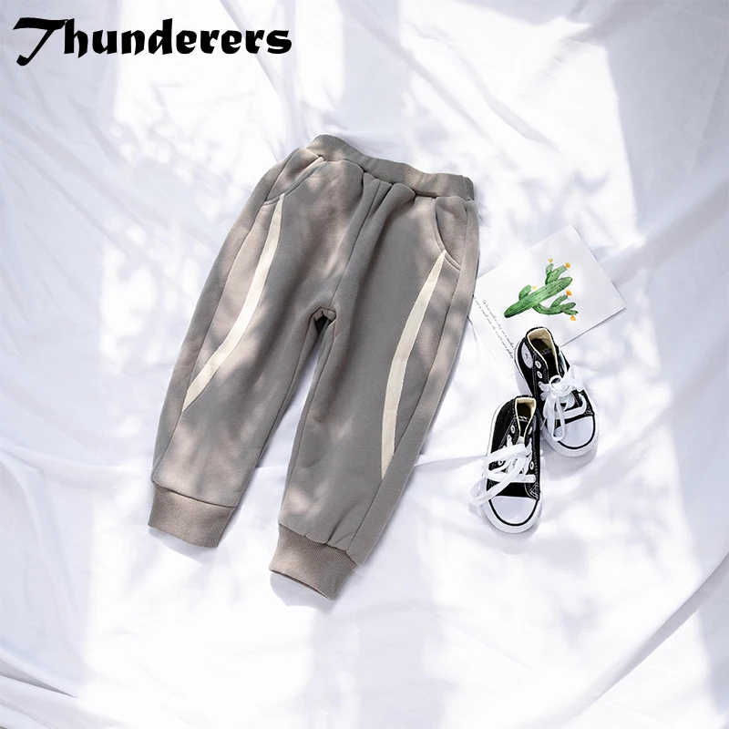 Thunderers/весенне-осенние детские штаны для девочек и мальчиков, спортивные детские штаны для бега плотные штаны-шаровары для малышей одежда для малышей от 24 мес. до 6 лет