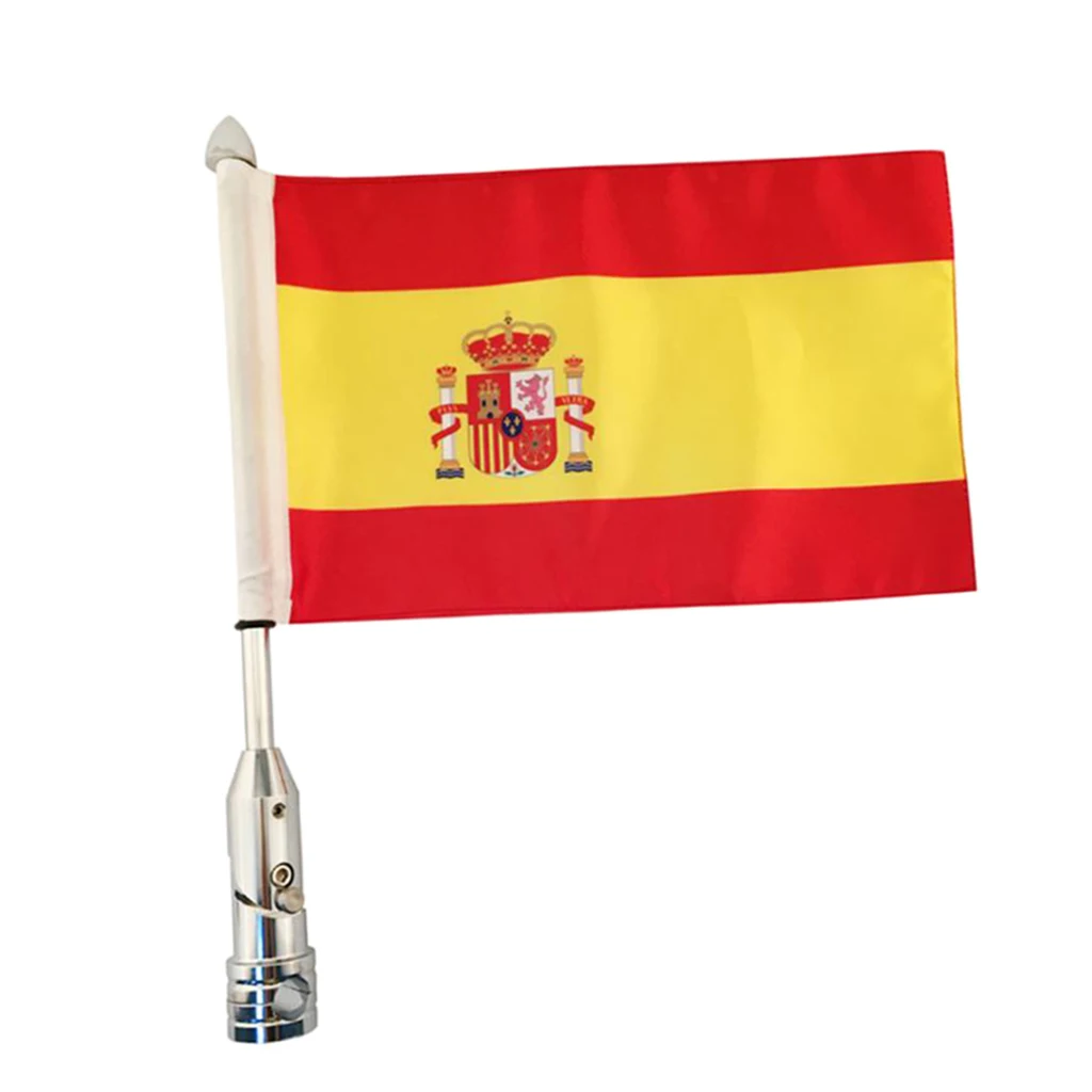 Spain Flagpole Mount + 6 x 9 Flag Kit Adjustable for Honda Goldwing CB VTX CBR