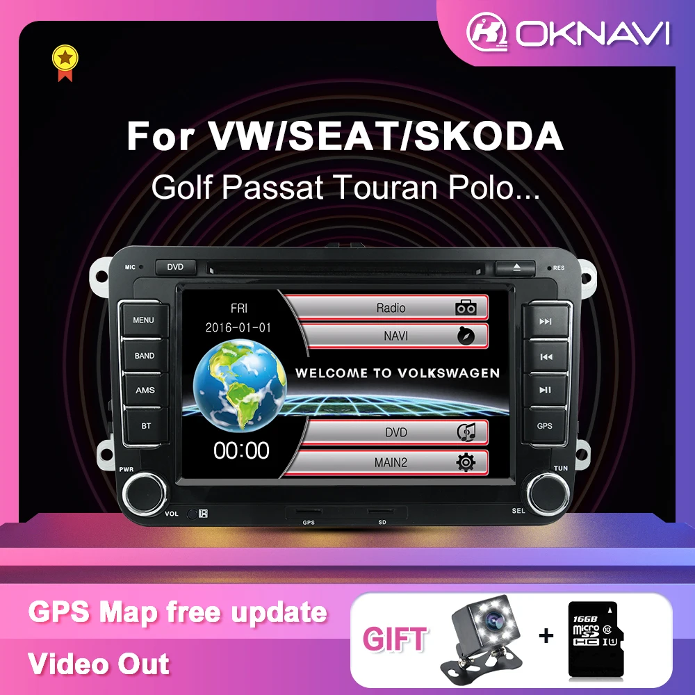 Автомагнитола 2DIN для VW Golf 5 6 Passat B6 B7 Jetta Polo Tiguan Skoda Seat Sharan Android 10 | Автомобили и