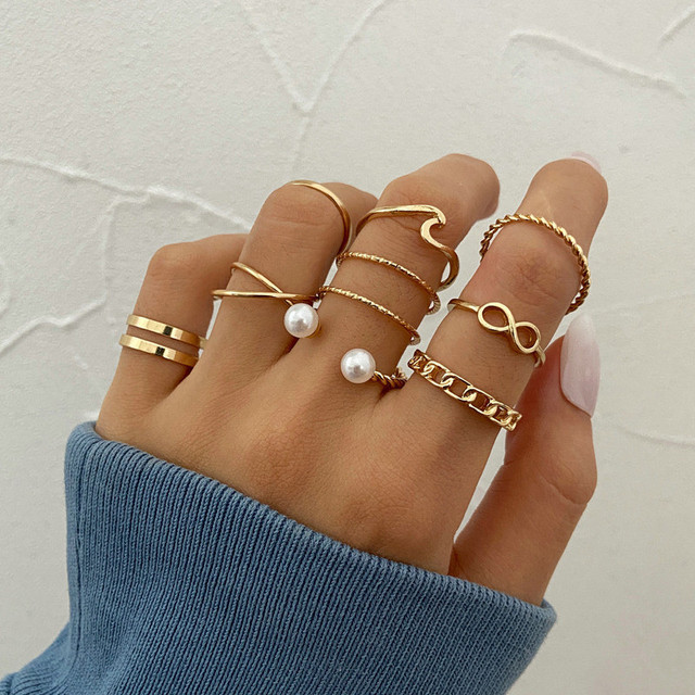 Leaf Moon Crescent Rings for Women Antique Punk Knuckle Midi Rings Set Vintage Anillos Jewelry Accessories 7pcs/set