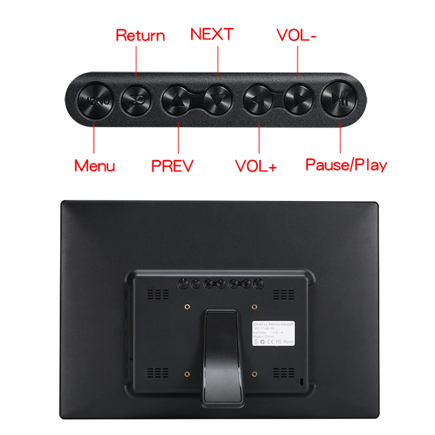 17" LED Digital Photo Frame 1440* 900 HD Screen Desktop Album with Infrared Remote Control Multi Languages Detchable Bracket