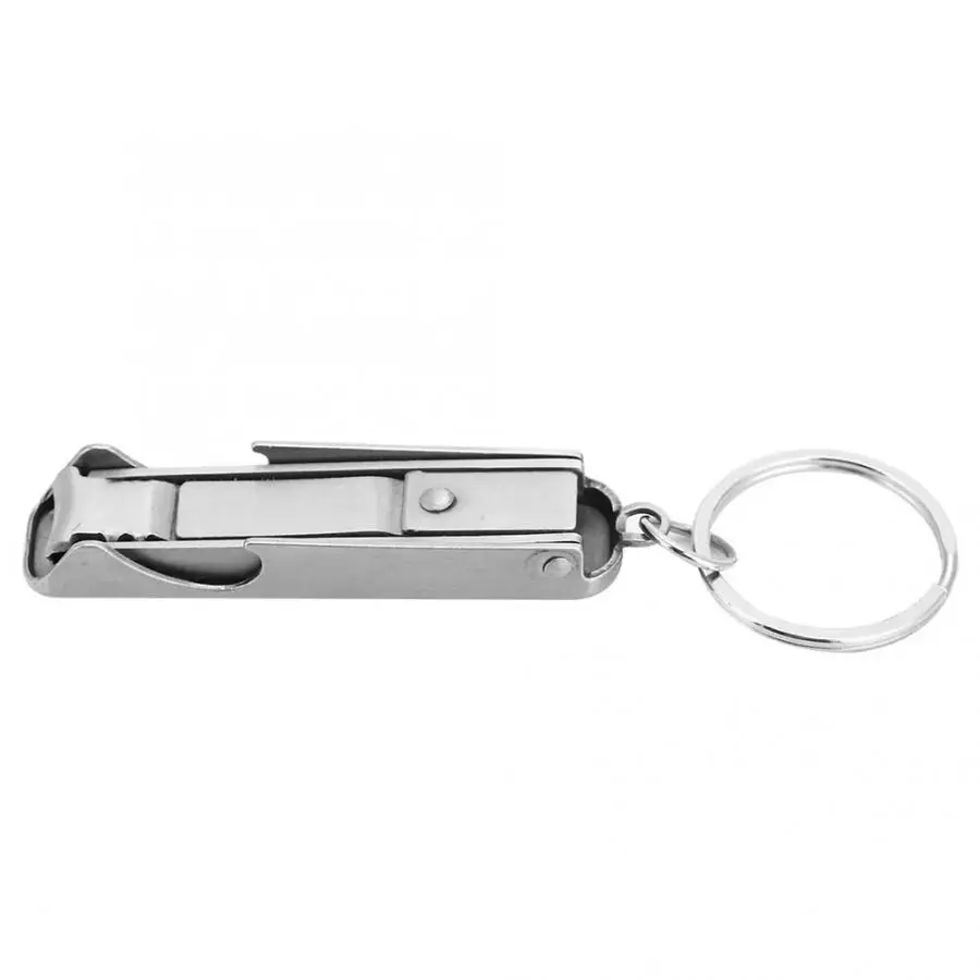 

Outdoor Multi-function 2 in 1 Mini Tool Key Chain Ring Nail Cutter Clippers Bottle Opener For Outdoo Survival Accessories