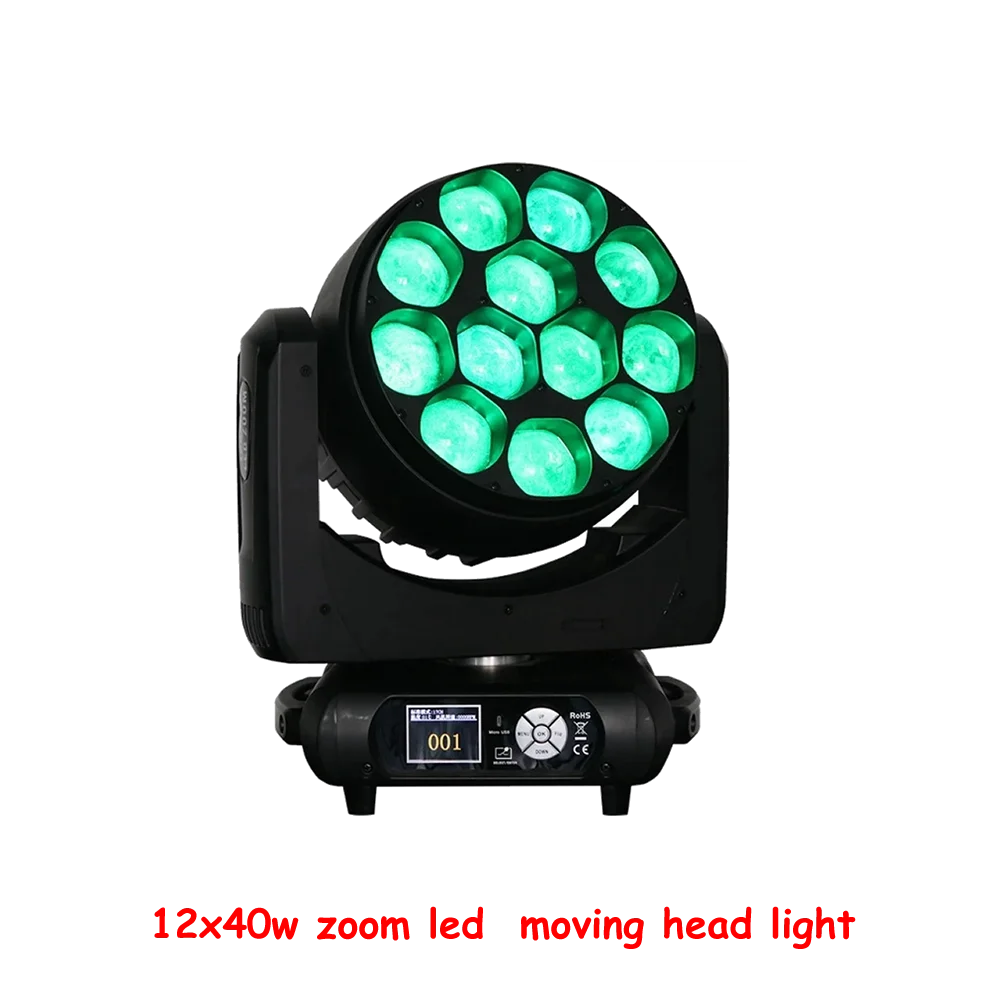 

12x40W Moving Head Beam Bee Eye LED Effect RGBW Zoom Lyre Wash Dj Club Light Dmx Pixel Control LED Beam for Disco